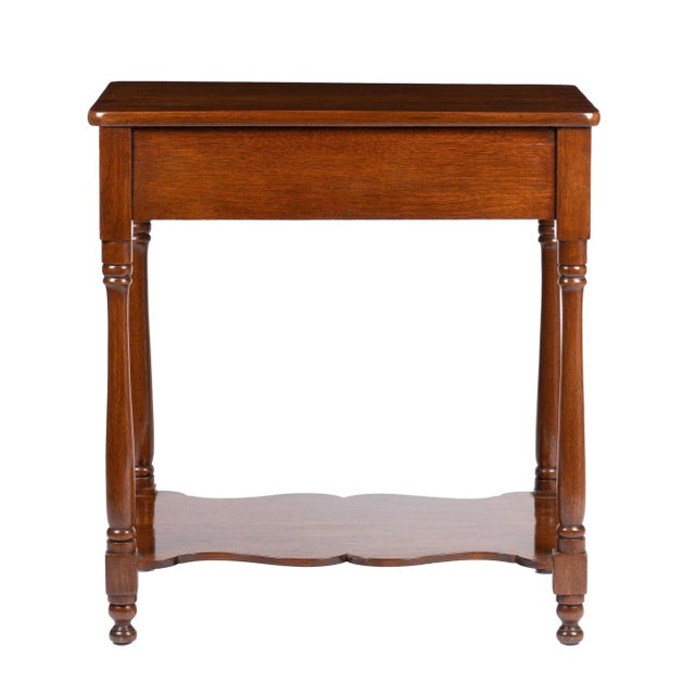 American Walnut One Drawer Stand With Stretcher Shelf, 1810-20 For Sale In Chicago - Image 6 of 13