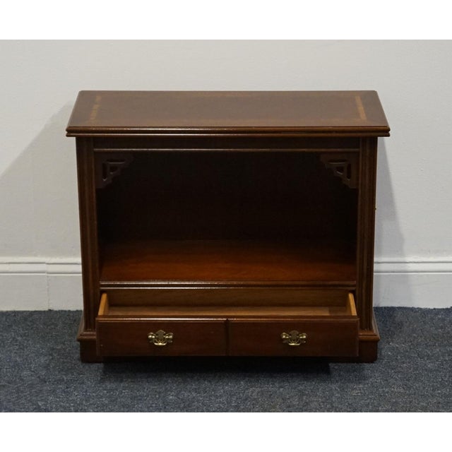 Lane Furniture Bookmatched Banded Mahogany Traditional Style 27" Chairside Bookcase Accent End Table For Sale In Kansas City - Image 6 of 11