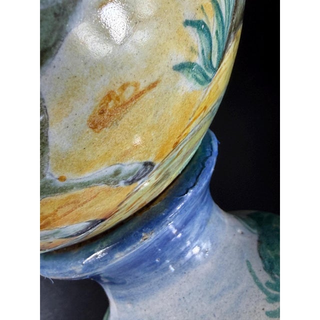 Vintage Italian Hand-Painted Majolica Mythological Vases, 1800s, Set of 2 For Sale - Image 15 of 18