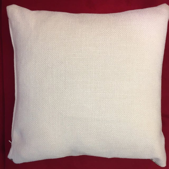 Textile Printed Woven Pillow With New Insert For Sale - Image 7 of 9