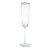 Aperitivo Triangular Champagne Flute, Clear w/ Platinum Rim, Set of 4 For Sale