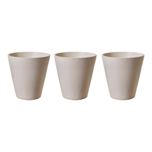 1970s White Conical Gainey Planters in the Manner of LaGardo Tackett - Set of 3
