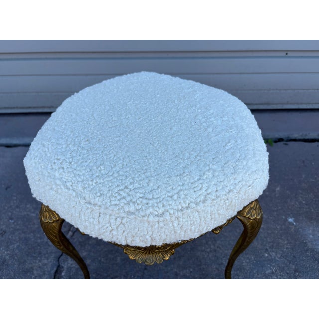Metal 1950s Pair of Italian Chiavari Brass Ottomans For Sale - Image 7 of 12