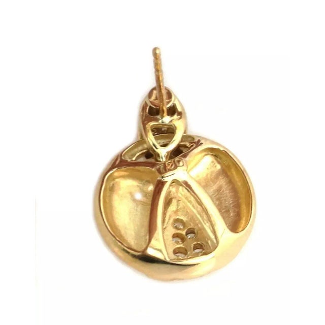 Late 20th Century Movado Diamonds 18k Yellow Gold Dangle Earrings, 2 Pieces For Sale - Image 5 of 6