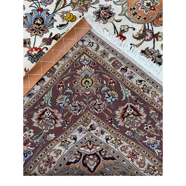 Fine Persian Tabriz Wool & Silk Rug 6’7” X 10’2” For Sale In Washington DC - Image 6 of 6