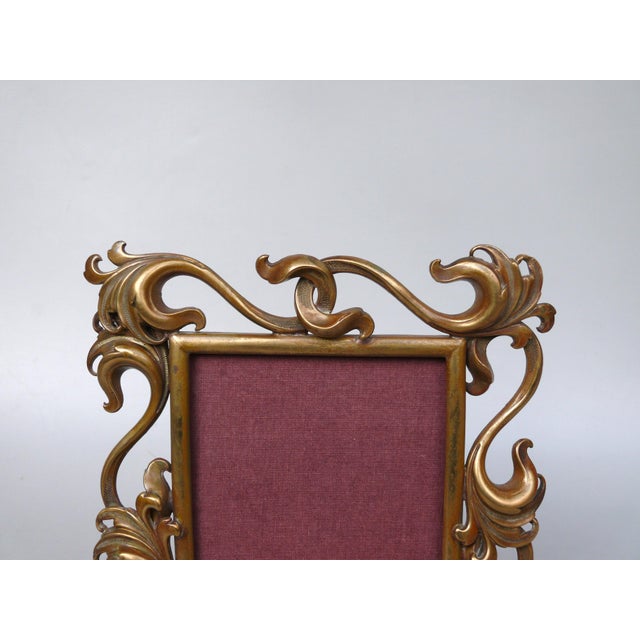 Art Nouveau Style Handmade Floral Picture Frame in Brass, Germany, 1890s For Sale - Image 10 of 18