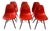 Vintage Red Fiberglass Chairs with Dowel Legs by Charles and Ray Eames for Vitra, 1970s, Set of 6 For Sale