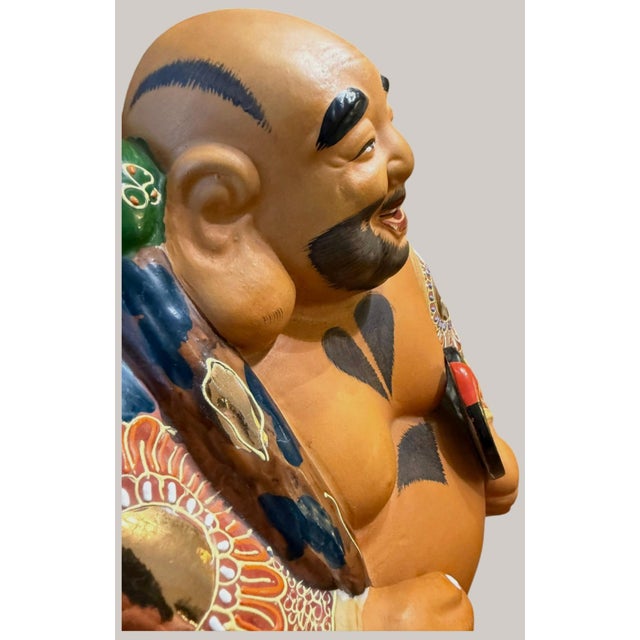Camel Antique Japanese Satsuma Hotei Okimono Uchiwa Fan Gilt Meiji Period 14.5" For Sale - Image 8 of 15