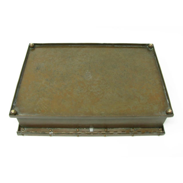 Vintage Silver Crest Bronze Humidor With Sterling Silver Overlay Decoration For Sale - Image 11 of 13