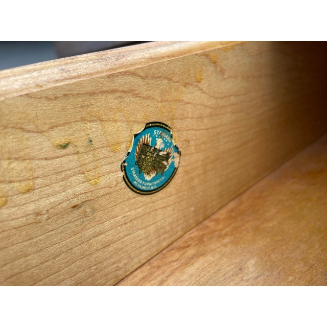 Wood Vintage Mid Century Modern Library Desk Table For Sale - Image 7 of 12