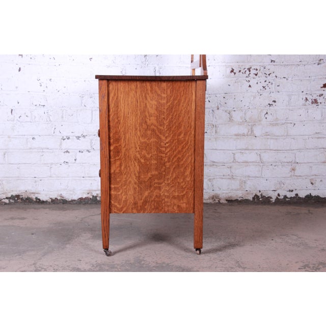 Antique Tiger Oak Dresser With Swing Mirror, Circa 1900 Chairish