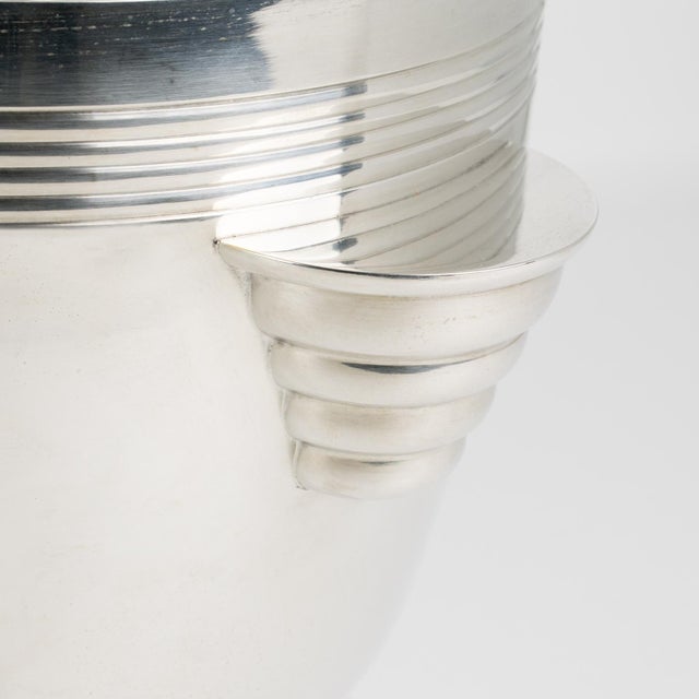 Art Deco Silver Plate Wine Cooler, Ice Bucket by French Silversmith Desvignes For Sale In Atlanta - Image 6 of 8