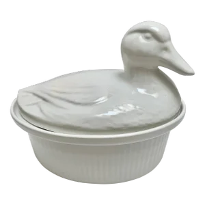 Vintage White Swan Tureen Casserole Set