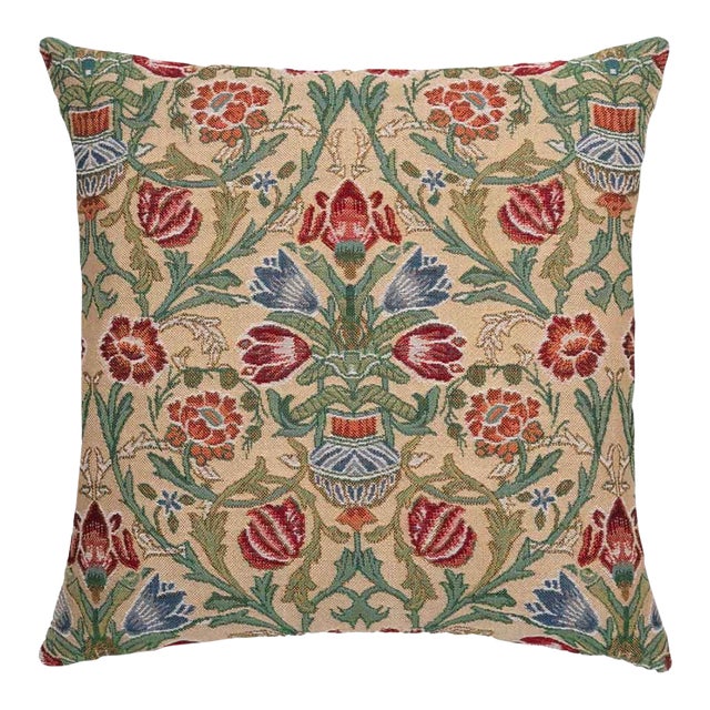 Morris Stems Regular Cushion With Feather Filler - 46x46cm (18"x18") For Sale