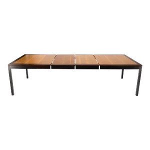 Banded Rosewood & Walnut Rectangle Dining Table w/ Two 20" Extension Boards