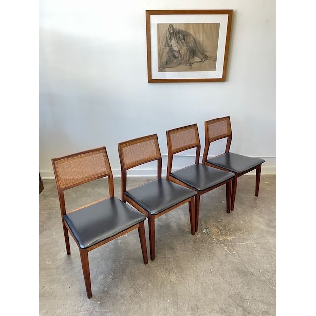 Mid Century Walnut and Cane Dining Set For Sale - Image 14 of 16