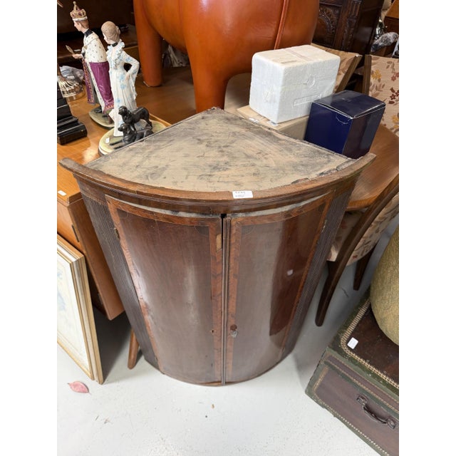 Hollywood Regency Antique Mahogany Corner Cupboard For Sale - Image 3 of 7