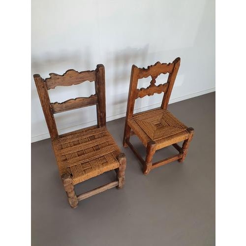 Antique Brutalist Rope Chairs, 1900s, Set of 2 For Sale - Image 5 of 16