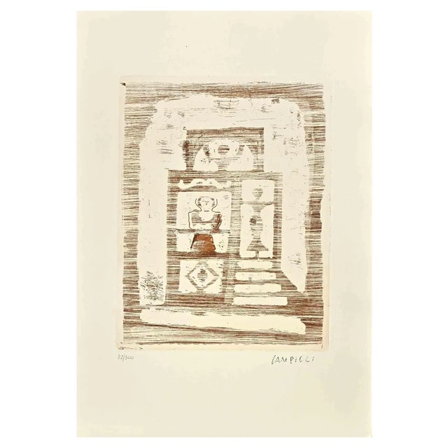Massimo Campigli, The House of Women, Original Etching, 1970s For Sale