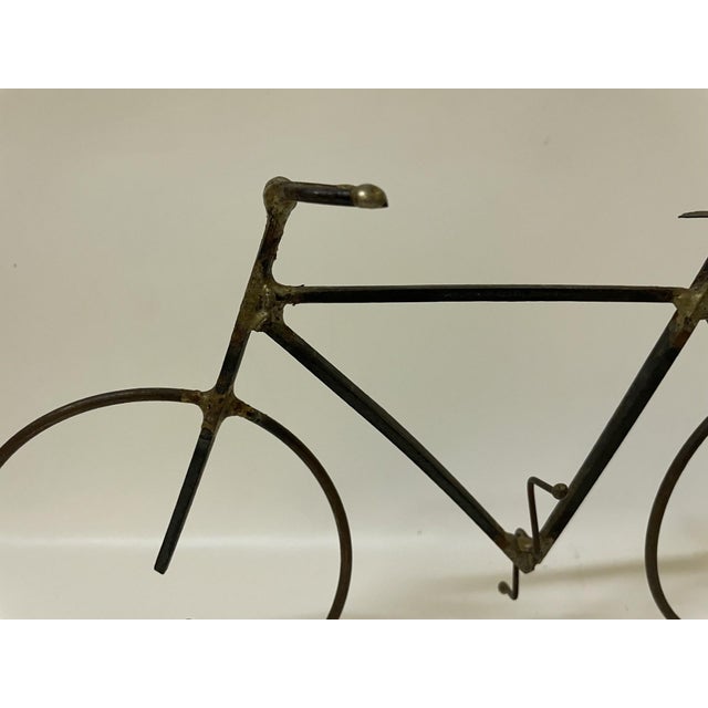 Brutalist Late 20th Century Artist-Made Brutalist Metal Wire Bicycle Sculpture For Sale - Image 3 of 11