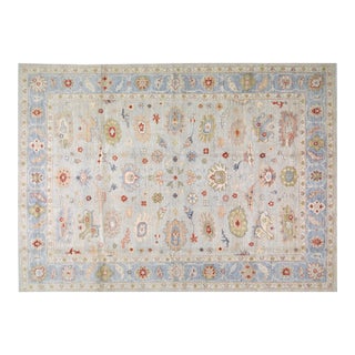Turkish Oushak Hand Knotted Wool Rug, 9'9"x14' For Sale