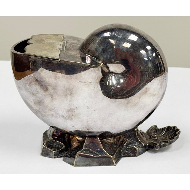 Silver 1880s English Silver Plated Nautilus Spoon Warmer For Sale - Image 8 of 11