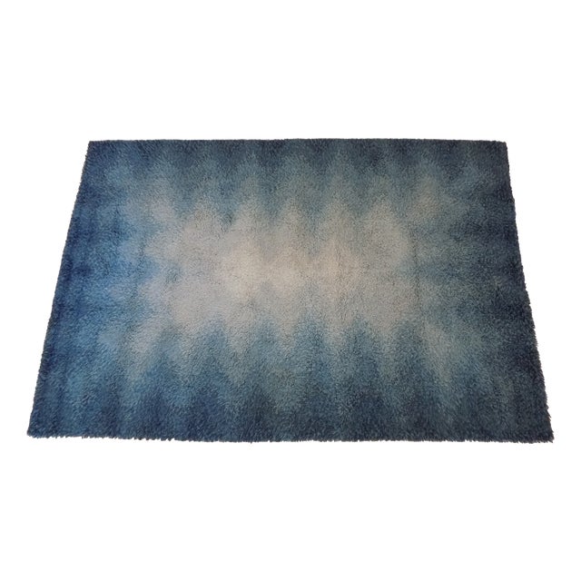 Long Space Age Rectangular Wool Rug, 1970s For Sale