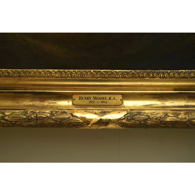 19th Century Oil on Canvas by Henry Moore Titled "A Breezy Day in the Channel" For Sale - Image 10 of 13