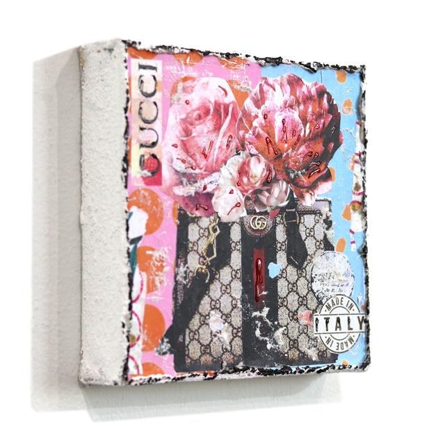 Gucci Bouquet - Abstract Colorful Textural Luxury Inspired Collage Original Artwork by Marion Duschletta For Sale In Los Angeles - Image 6 of 9