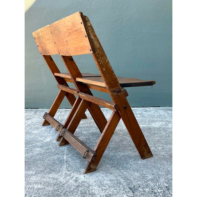 Wood Vintage French Folding Chairs - A Pair For Sale - Image 7 of 12