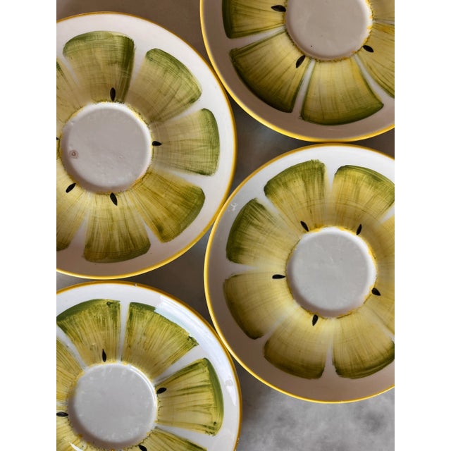 Mediterranean Italian Hand Painted Fruit Saucer Plates - Set of 4 For Sale - Image 3 of 8