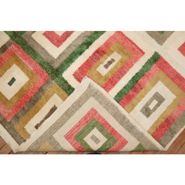Mid-Century Modern Contemporary Turkish Tulu Room Size Rug - 8'6" x 10'8" For Sale - Image 3 of 18