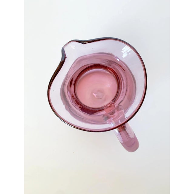 Mid-Century Modern 1970s Chet Cole Signed Amethyst Blown Art Glass Pitcher For Sale - Image 3 of 11
