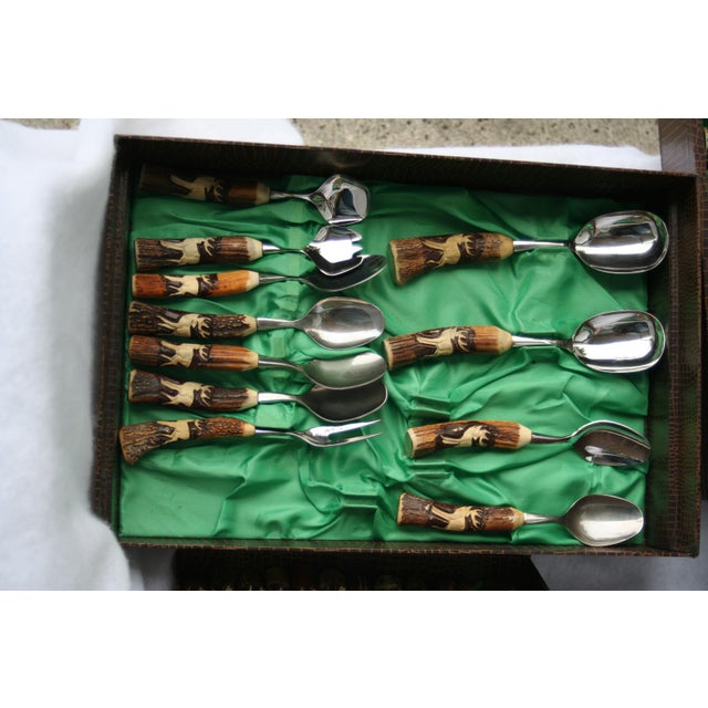 Rostfrei Solingen Germany Stag Handled Cutlery 53 Piece Set Chairish
