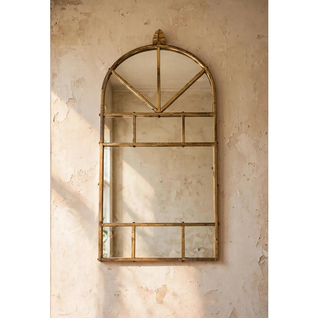 Vintage Brass Dome Mirror, 1960s For Sale - Image 4 of 4