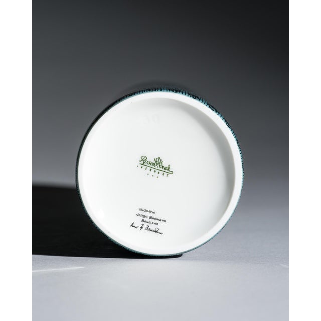 Turquoise Porcelain Vase and Lidded Box Set by Hans Theo Baumann for Rosenthal, 1964, Set of 3 For Sale - Image 13 of 17