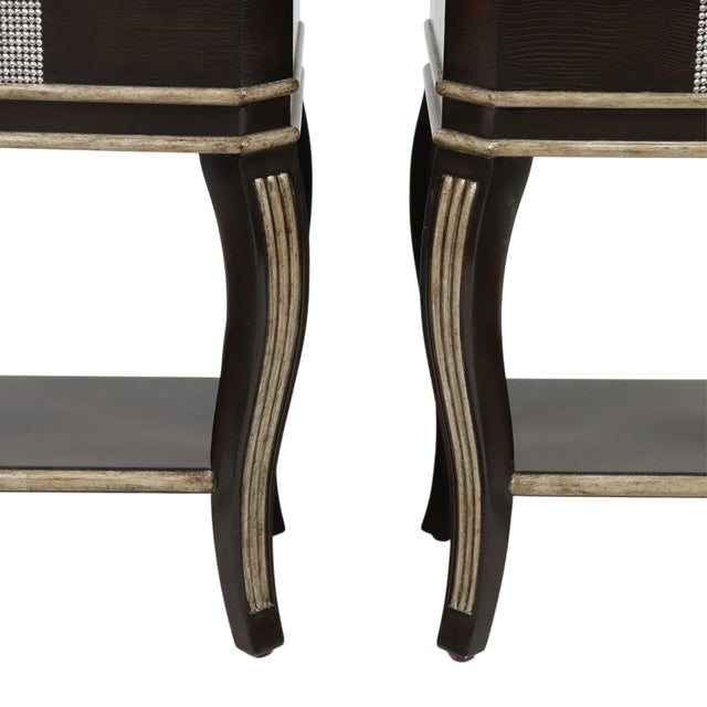 Modern Pair Marge Carson Gramercy Chairside Tables For Sale - Image 3 of 8