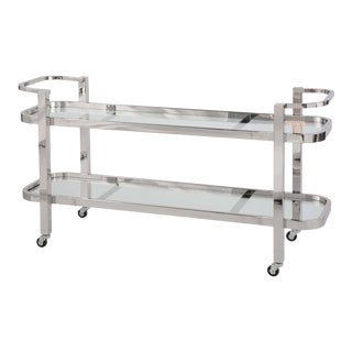 Regina Andrew Carter Polished Stainless Steel Bar Cart For Sale