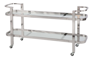 Regina Andrew Carter Polished Stainless Steel Bar Cart