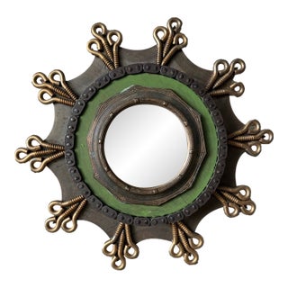 Vintage Industrial Wall Mirror For Sale