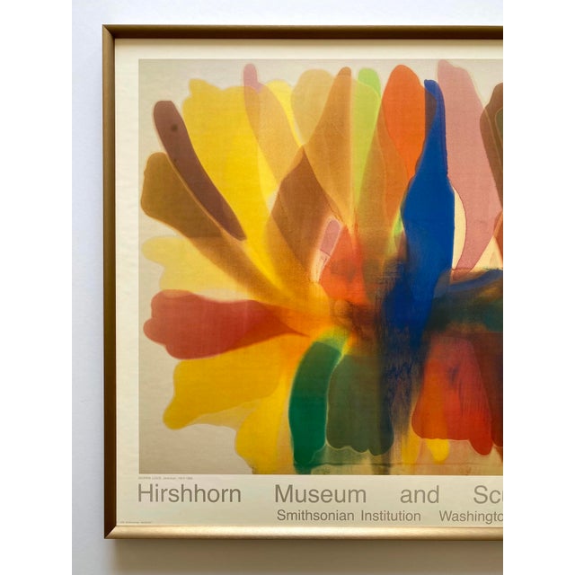 This Morris Louis rare vintage 1992 lithograph print Mid Century Modernist custom framed Abstract Expressionist museum...