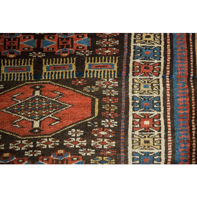 Chocolate 1950s Vintage Kurdish Floral Gul Wool Rug Runner For Sale - Image 8 of 10