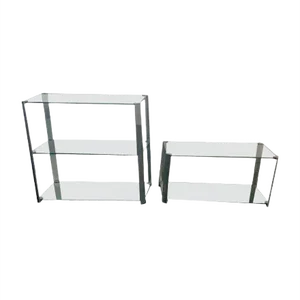 Steel and Crystal Coffee Tables from Cidue, 1970s, Set of 2