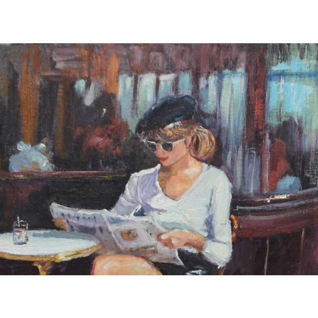 Impressionist Original Oil Painting of Cityscape For Sale - Image 3 of 5