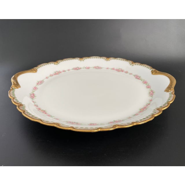 Art Nouveau Antique Theodore Haviland Limoges Serving Plate Platter With Heavy Gold For Sale - Image 3 of 12