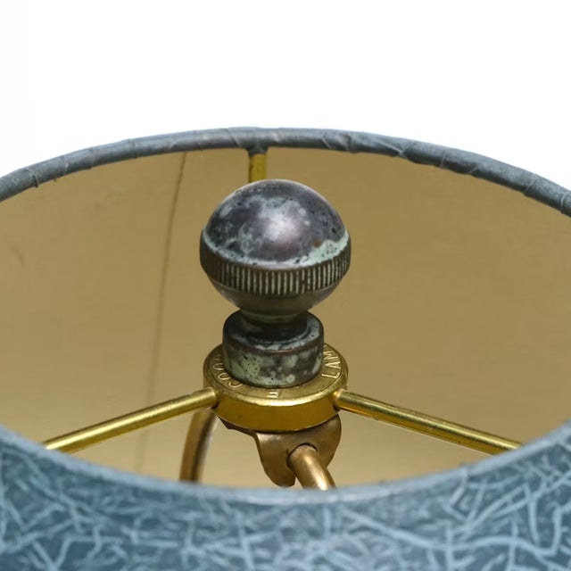Frederick Cooper Frederick Cooper Bird Nest Floor Lamp W/ Green Faux Leather Shade For Sale - Image 4 of 16