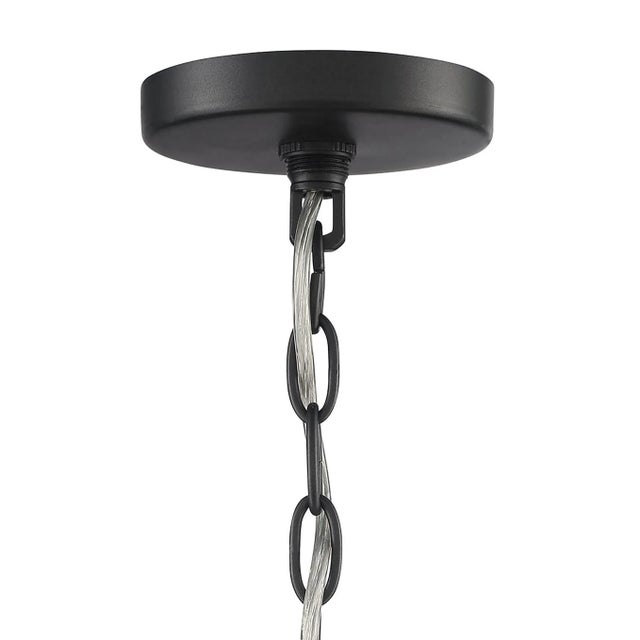 Inland Single-Light Transitional Slatted Wood Drum Pendant For Sale - Image 4 of 8