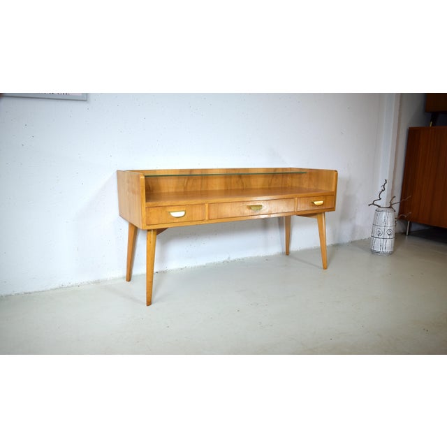 Brown Chest of Drawers with Glass Shelf from WK Möbel, 1950s For Sale - Image 8 of 8