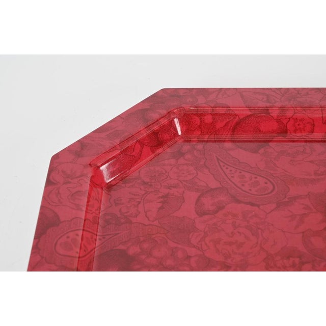 Mid-Century Italian Red Acrylic Serving Tray, 1980s For Sale - Image 10 of 14
