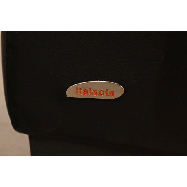 Italsofa Pair of Black Leather Sofas For Sale - Image 18 of 18